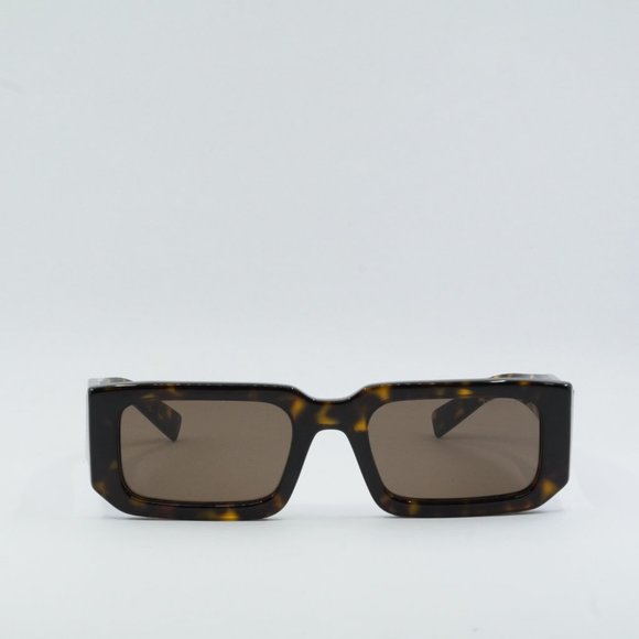 PRADA PR06YS 2AU8C1 SUNGLASSES tortoise shell rectangular sleek frames - Picture 3 of 10